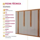 Ver imagem 6 de Guarda Roupa Casal Senna Mdf com 8 Portas 4 Gavetas Moderna Naturalle/off White