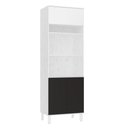 Ver imagem 1 de Paneleiro 70cm 3 Portas e 2 Nichos para Forno Microondas Dor Branco/branco Supremo/preto