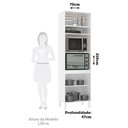 Ver imagem 2 de Paneleiro 70cm 3 Portas e 2 Nichos para Forno Microondas Dor Branco/branco Supremo/preto