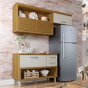 Ver imagem 1 de Cozinha Compacta Princesa 3 Portas 2 Gavetas Ripado 100% Mdf Freijó/off White - Nesher