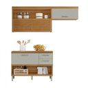 Ver imagem 2 de Cozinha Compacta Princesa 3 Portas 2 Gavetas Ripado 100% Mdf Freijó/off White - Nesher