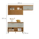 Ver imagem 4 de Cozinha Compacta Princesa 3 Portas 2 Gavetas Ripado 100% Mdf Freijó/off White - Nesher