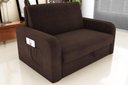 Ver imagem 2 de Sofá Cama Daiane 2 Lugares com Baú Suede Marrom Matrix