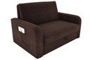 Ver imagem 1 de Sofá Cama Daiane 2 Lugares com Baú Suede Marrom Matrix