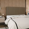Cabeceira Estofada King Carla 195cm Linho Marrom - 1