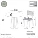 Ver imagem 3 de Conjunto Sala de Jantar Mesa Redonda Nature com 4 Cadeiras Tela Sintética Freijó/preto/bouclé Césare