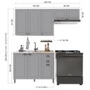 Ver imagem 7 de Cozinha 3 Peças Balcão, Armário 3 Portas e Armário Geladeira Titânio Fosco Amoudi