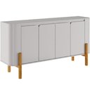Ver imagem 7 de Aparador Buffet para Sala de Jantar Orgânico 4 Portas 160cm Bahia B02 Off White - Lyam Decor
