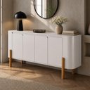 Ver imagem 3 de Aparador Buffet para Sala de Jantar Orgânico 4 Portas 160cm Bahia B02 Off White - Lyam Decor
