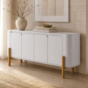 Ver imagem 1 de Aparador Buffet para Sala de Jantar Orgânico 4 Portas 160cm Bahia B02 Off White - Lyam Decor