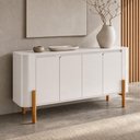 Ver imagem 4 de Aparador Buffet para Sala de Jantar Orgânico 4 Portas 160cm Bahia B02 Off White - Lyam Decor