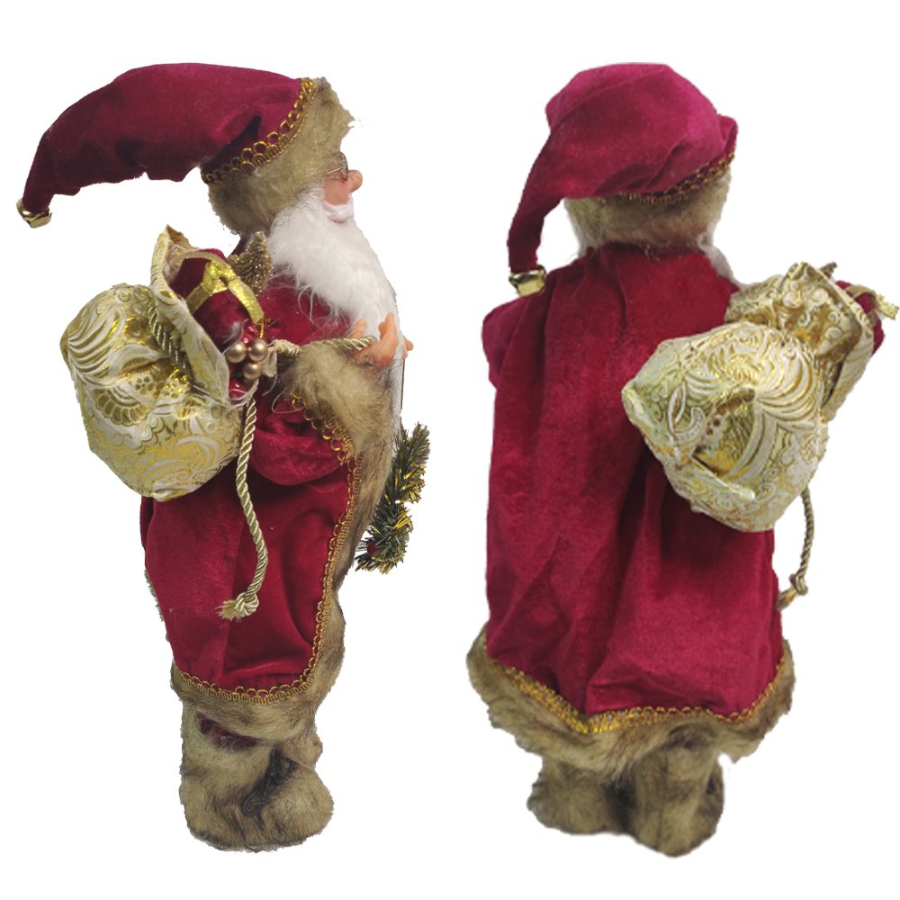 Jogo Papai Noel E Boneco De Neve Champagne Gold Pelúcia 38Cm