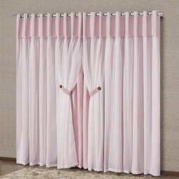 Cortina Marrocos 2 Mts Sala Quarto Blackout para Varão - Rosa Casa Show Enxovais - 1