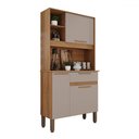 Ver imagem 3 de Armário de Cozinha Flora 3 Portas 1 Gaveta Cinamomo/off White - Pnr Móveis