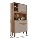 Ver imagem 4 de Armário de Cozinha Flora 3 Portas 1 Gaveta Cinamomo/off White - Pnr Móveis