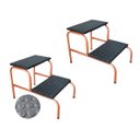 Ver imagem 1 de Kit 2 Und Escadinha 2 Degraus Tubo 3/4 Esmaltada Piso MDF Com Antiderrapante Cor Bronze