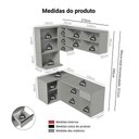 Ver imagem 3 de Armário de Cozinha Completa de Canto 265 Cm Suspensa Cinza Nice Madesa 06