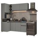 Ver imagem 2 de Armário de Cozinha Completa de Canto 265 Cm Suspensa Cinza Nice Madesa 06
