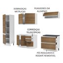 Ver imagem 5 de Armário de Cozinha Completa 100% MDF 260cm Branco/Rustic Acordes Madesa 01