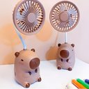 Ver imagem 1 de Mini Ventilador de Mesa e Apontador Formato Capivara
