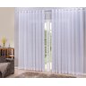 Cortina linho tecido 7,00x2,50 Para Varão Simples:Branco - 2