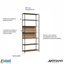 Ver imagem 3 de Estante 7 Prateleiras 211,5cm Concept Home Office Nogal/Branco ou Nogal/Preto - Artesano
