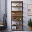 Ver imagem 1 de Estante 7 Prateleiras 211,5cm Concept Home Office Nogal/Branco ou Nogal/Preto - Artesano