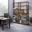 Ver imagem 2 de Estante 7 Prateleiras 211,5cm Concept Home Office Nogal/Branco ou Nogal/Preto - Artesano