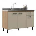 Ver imagem 2 de Balcão de Cozinha para Pia Maysa 3 Portas 1 Gaveta Madeira Oak/dunas - Móveis Sul