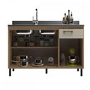 Ver imagem 3 de Balcão de Cozinha para Pia Maysa 3 Portas 1 Gaveta Madeira Oak/dunas - Móveis Sul
