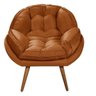 Poltrona Decorativa Califórnia em Tecido Suede Pés Madeira - Terracota - 1