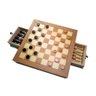 Jogo de Xadrez Dama Tabuleiro em Madeira com Gaveta - 2