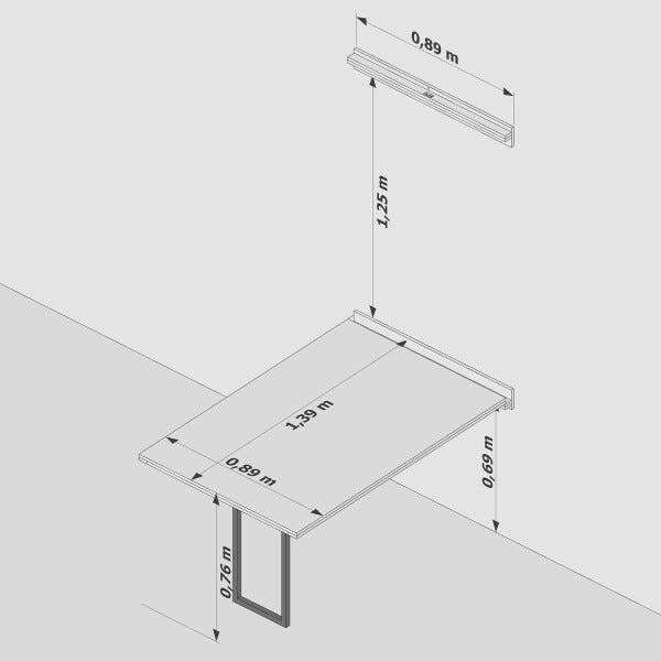 Mesa Dobrável de Parede 5 Lugares 1.40Mt - Volpi Pé Inox - 6