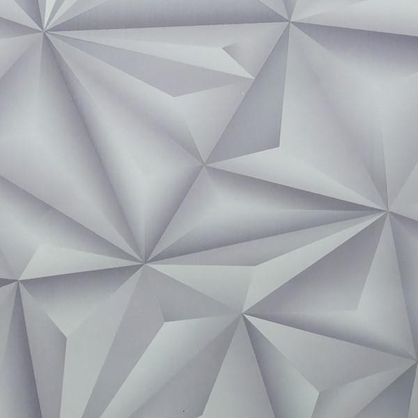Papel De Parede Geométrico 3D Off White Com Cinza - 1