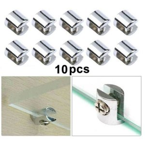 Kit C/10 Suportes Prateleira de Vidro Fenda Compacta 6mm Aço