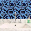 Ver imagem 6 de Papel De Parede Pastilhas Azul E Preto Autocolante Cozinha