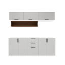 Ver imagem 6 de Cozinha Completa Bella Mdf 7 Portas 3 Gavetas Cinza Branco