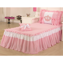 Ver imagem 3 de Colcha Solteiro Realeza Rosa 3 Peças Deccoralle