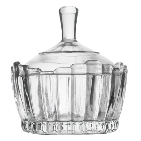 Baleiro Bomboniere Potiche em Vidro Milan Transparente - Casambiente Bomb020