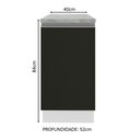 Ver imagem 3 de Balcão Armário de Cozinha 40 cm 1 Porta Branco/Preto Glamy Madesa