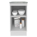 Ver imagem 4 de Balcão Armário de Cozinha 40 cm 1 Porta Branco/Preto Glamy Madesa