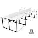 Ver imagem 4 de Estação Trabalho Mesa Industrial 6 Lugares Office Netmobil - Branco