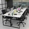 Estação Trabalho Mesa Industrial 6 Lugares Office Netmobil - Branco - 1