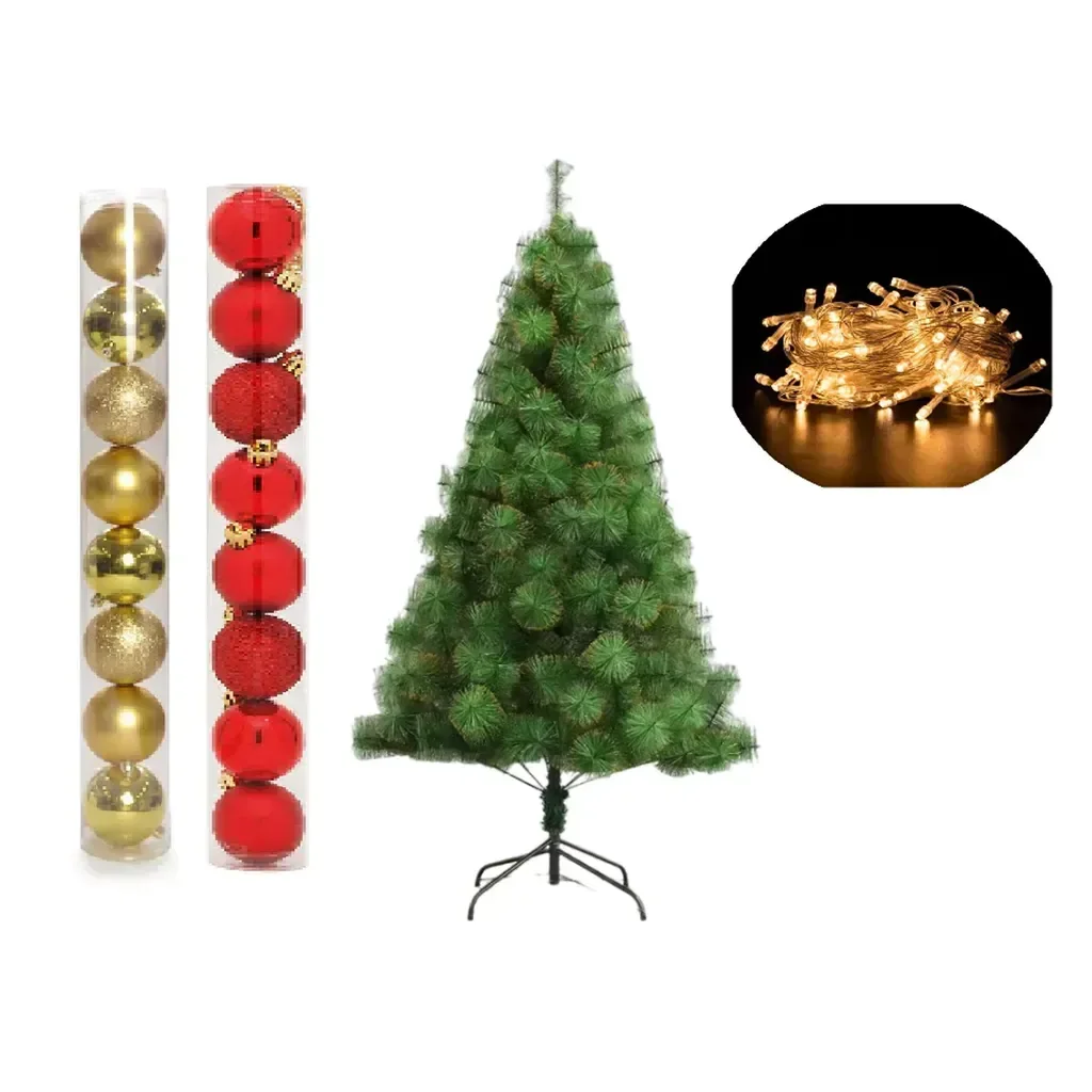 Arvore de Natal Pinheiro 1,80 Metros 228 Galhos com Enfeites