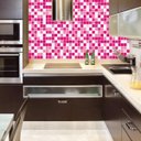 Ver imagem 4 de Papel De Parede Pastilha Rosa Autocolante Banheiro E Cozinha