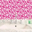 Ver imagem 3 de Papel De Parede Pastilha Rosa Autocolante Banheiro E Cozinha