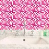 Papel De Parede Pastilha Rosa Autocolante Banheiro E Cozinha - 3
