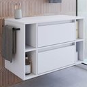 Ver imagem 2 de Gabinete para Banheiro 01 Porta 01 Gaveta 80cm Branco Proddy