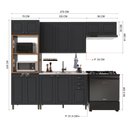 Ver imagem 4 de Armário de Cozinha Modulada Compacta Fidelitá Nara 100% MDF 4 Peças 270cm 12 Portas 2 Gavetas sem