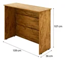 Ver imagem 4 de Conjunto Bancada Mdp 2 Banquetas em Madeira Tecido Linho Areia